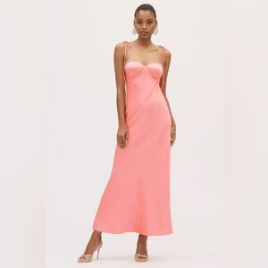 New BHLDN Calista Sweetheart Shell Satin Charmeuse Maxi Slip Gown